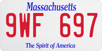 MA license plate 9WF697