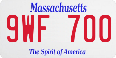 MA license plate 9WF700