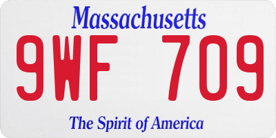 MA license plate 9WF709