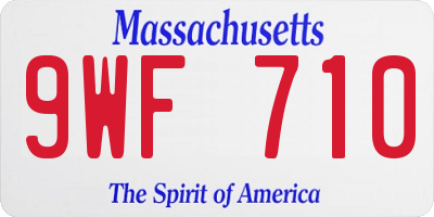 MA license plate 9WF710