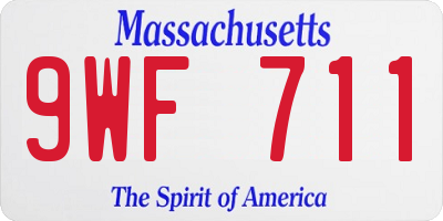 MA license plate 9WF711