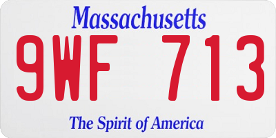 MA license plate 9WF713