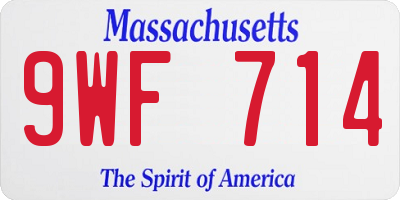 MA license plate 9WF714