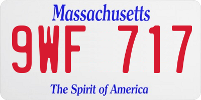 MA license plate 9WF717