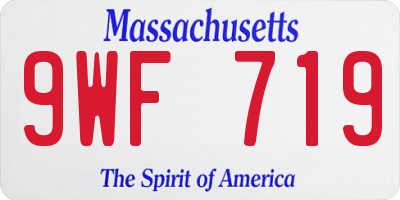 MA license plate 9WF719