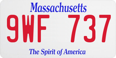 MA license plate 9WF737