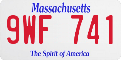MA license plate 9WF741