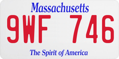 MA license plate 9WF746