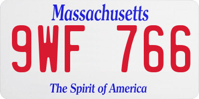MA license plate 9WF766