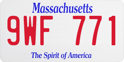 MA license plate 9WF771