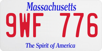 MA license plate 9WF776