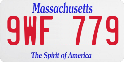 MA license plate 9WF779