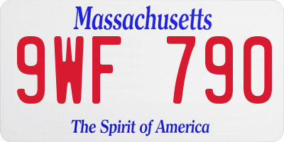 MA license plate 9WF790