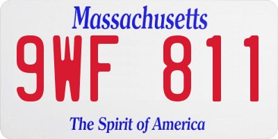 MA license plate 9WF811