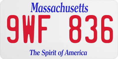 MA license plate 9WF836