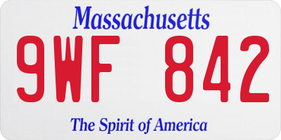 MA license plate 9WF842