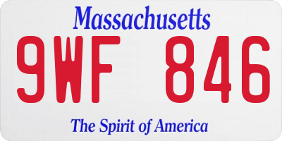 MA license plate 9WF846