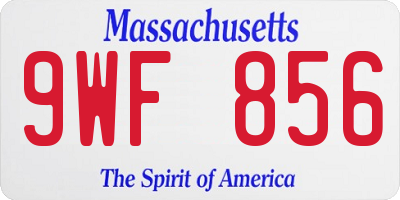 MA license plate 9WF856