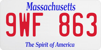 MA license plate 9WF863