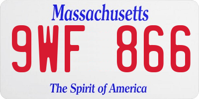 MA license plate 9WF866