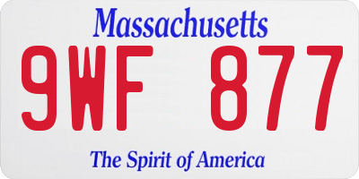 MA license plate 9WF877