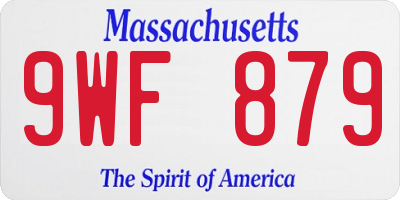 MA license plate 9WF879