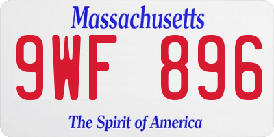 MA license plate 9WF896