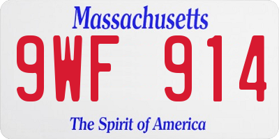 MA license plate 9WF914