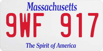 MA license plate 9WF917