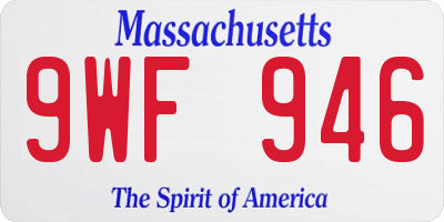 MA license plate 9WF946