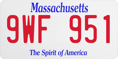 MA license plate 9WF951