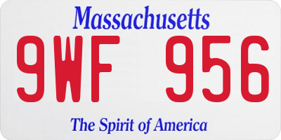 MA license plate 9WF956