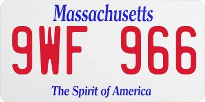 MA license plate 9WF966