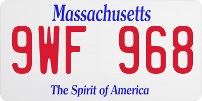 MA license plate 9WF968