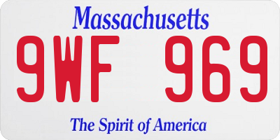 MA license plate 9WF969