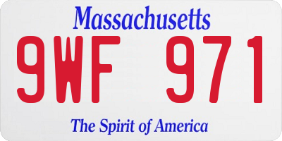 MA license plate 9WF971