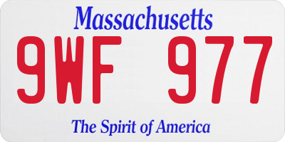 MA license plate 9WF977