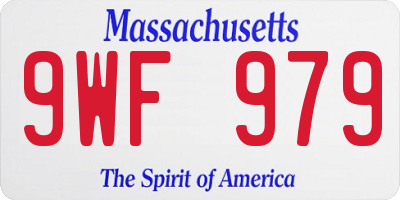 MA license plate 9WF979