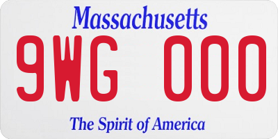MA license plate 9WG000