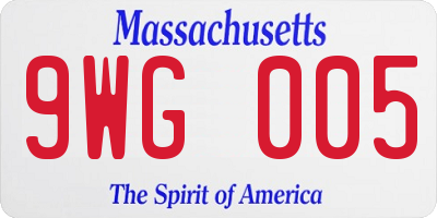 MA license plate 9WG005