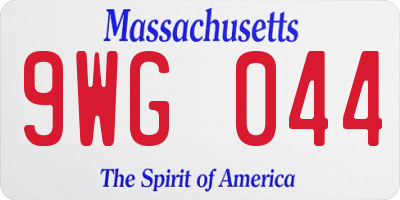 MA license plate 9WG044