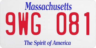 MA license plate 9WG081