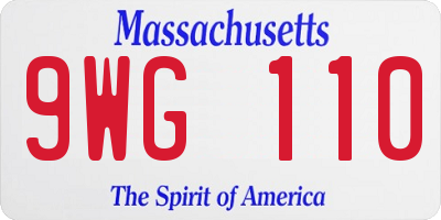 MA license plate 9WG110