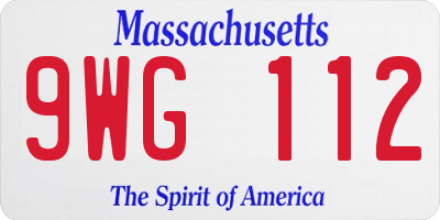 MA license plate 9WG112