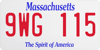 MA license plate 9WG115