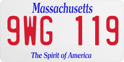 MA license plate 9WG119