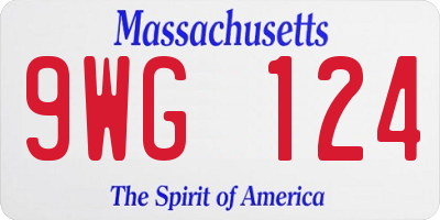 MA license plate 9WG124