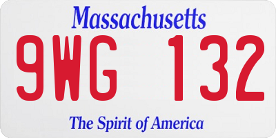 MA license plate 9WG132