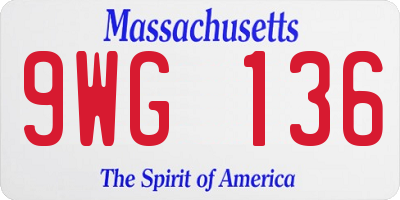 MA license plate 9WG136