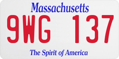 MA license plate 9WG137
